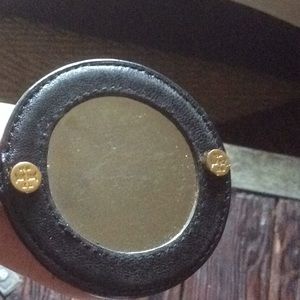 TORY BURCH CLIP IN HANDBAG MIRROR W LEATHER/gold